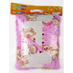 Бебешко спално бельо 100% Памук - Розово Мече